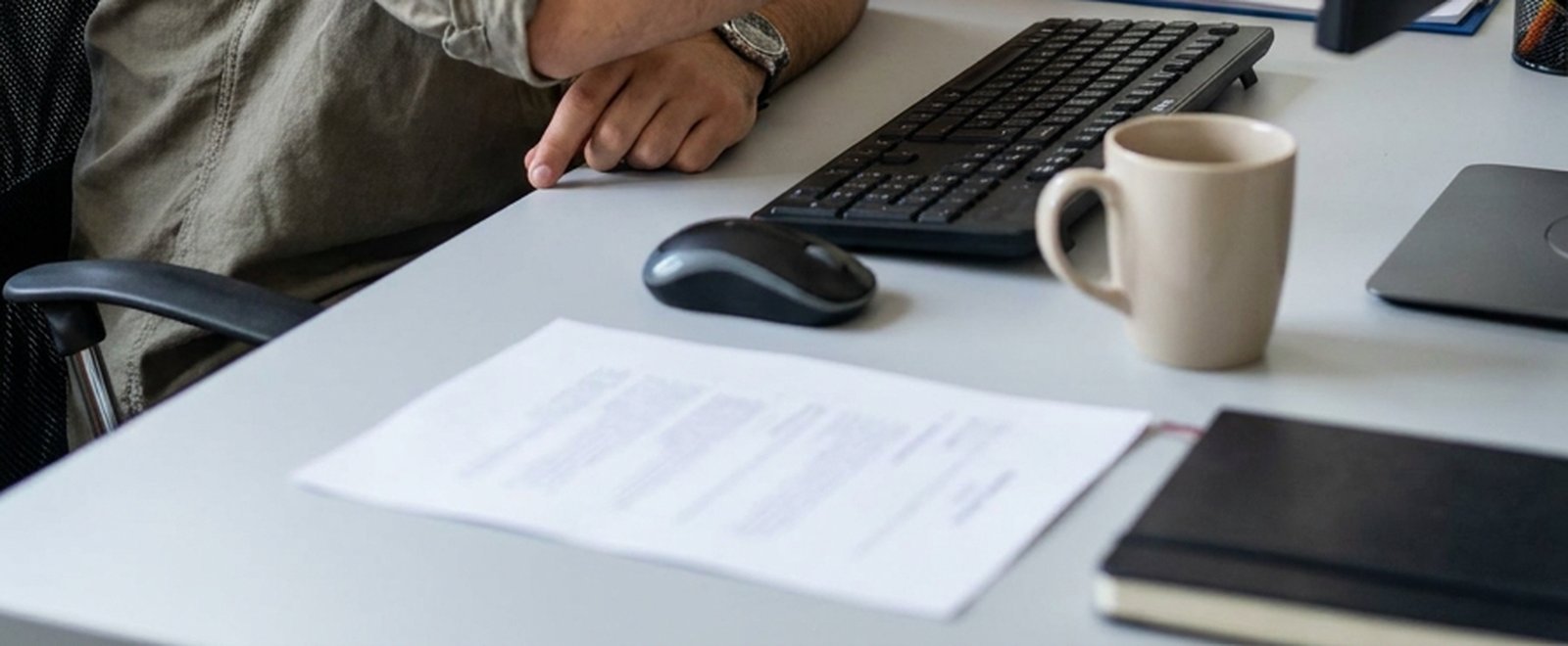 Plan de travail : documents de cadrage, carnet et clavier